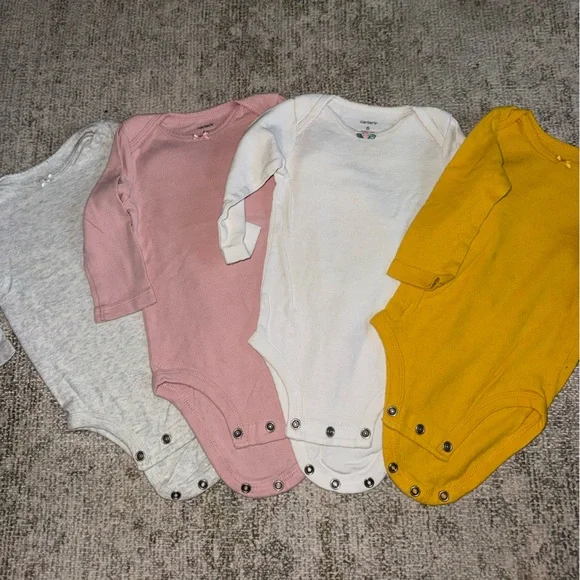 Carter's Kids One Pieces in Gray, Pink, White, and Yellow - Picture 1 of 2